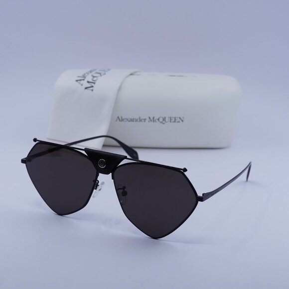 Alexander McQueen AM0317S 001 Geometric Sunglasses – Black/Grey - Picture 1 of 11